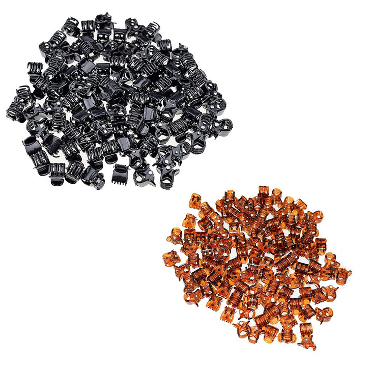 100Pc Pack 1Cm Hair Claws Clip For Women Girls Black And Brown And Clear Plastic Mini Hairpin Hair Clip Clamp Hair Accessories Gifts Brown