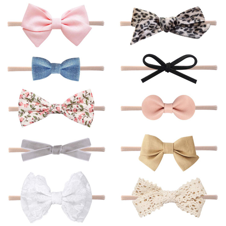Littlejojo Baby Girl Headbands And Bows Newborn Infant Toddler Nylon Hairbands Hair Accessories
