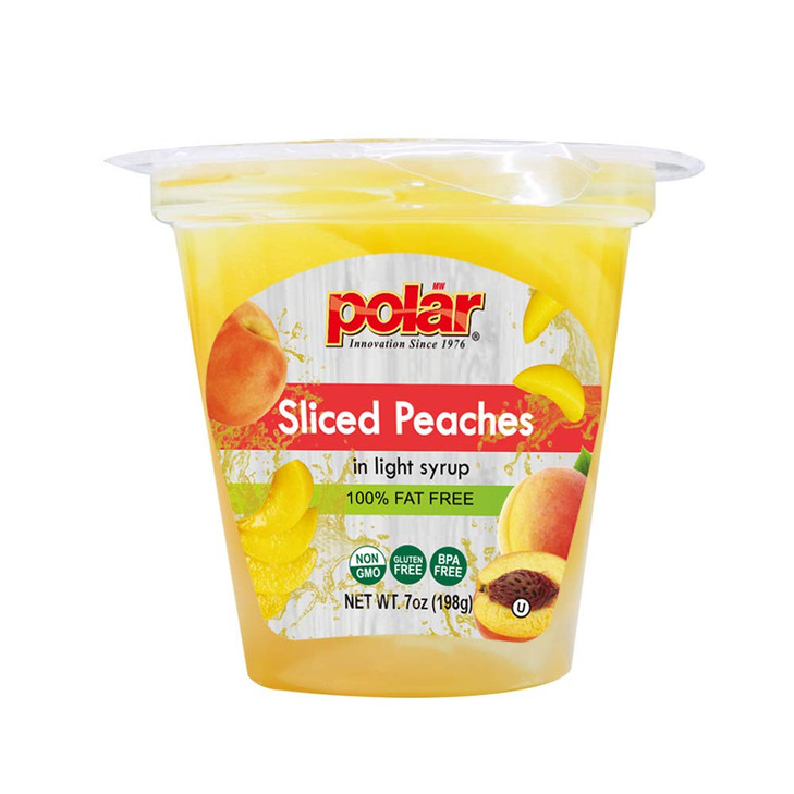 Mw Polar Snack Cup Sliced Peaches In Light Syrup 7 Ounce Pack Of 12