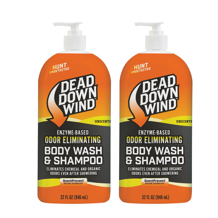 Dead Down Wind Body And Hair Soap Pump Top 32 Oz Bottle 2 Pack 64 Oz. Unscented Sensitive Skin Body Wash And Body Soap Hunting Accessories
