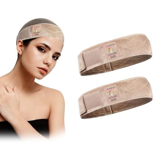 Dreamlover Wig Grip Band Non Slip 2 Pcs Velvet Wig Grip Headband Tan