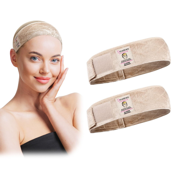 Dreamlover Wig Grip Band Non Slip 2 Pcs Adjustable Headband For Wigs Nude