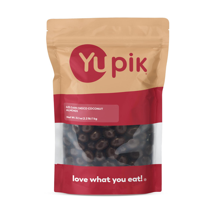 Yupik 45 Percent Dark Chocolate And Coconut Coated Almonds 2.2 Lb 35.2 Oz Gluten Free Kosher Whole Roasted Nuts Crunchy Almonds Dipped In
