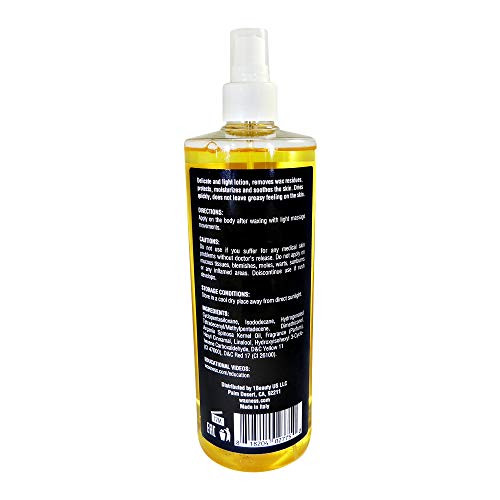 Waxness Post Waxing Argan Oil Lotion 16.9 Oz 500 Ml Lightweight After Wax Lotion Removes Wax Residue And Moisturizes Skin Made In Italy