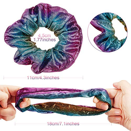 Tatuo 30 Pcs Metallic Hair Scrunchies For Girls Women Gift Stocking Stuffer