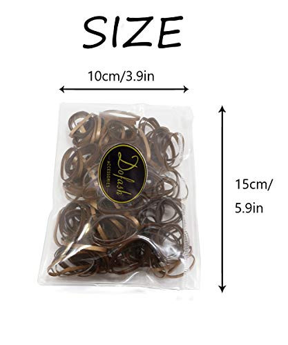 Dofash 200Pcs Large Rubber Bands For Hair No Damage Durable Hair Elastics Soft Elastic Hair Ties Ponytail Holders For Women Girls Rose Gold