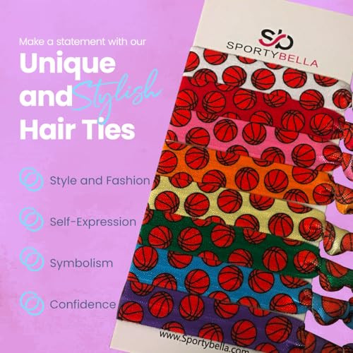 Basketball Ponytail Holders Elastic No Crease Ribbon Hair Accessories For Girls Women And Basketball Team Members