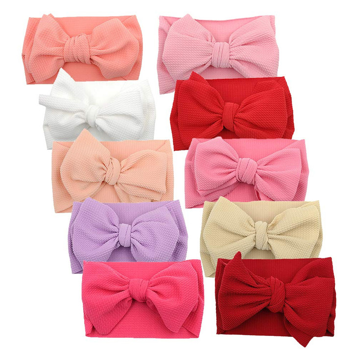 Kidocheese Big Bows Baby Girl Headbands With Bows Elastics Nylon Hairbands Oversized Head Wraps Large Hair Bow Hair Accessories For Baby