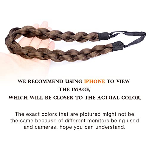 Diguan Chubby Narrow Synthetic Hair Braided Headband Classic Chunky Plaited Braids Elastic Stretch Hairpiece Women Girl Beauty Accessory 58G