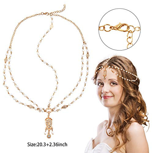 Willbond 8 Pcs Gold Head Chain Jewelry Halloween Headpiece Cute Style