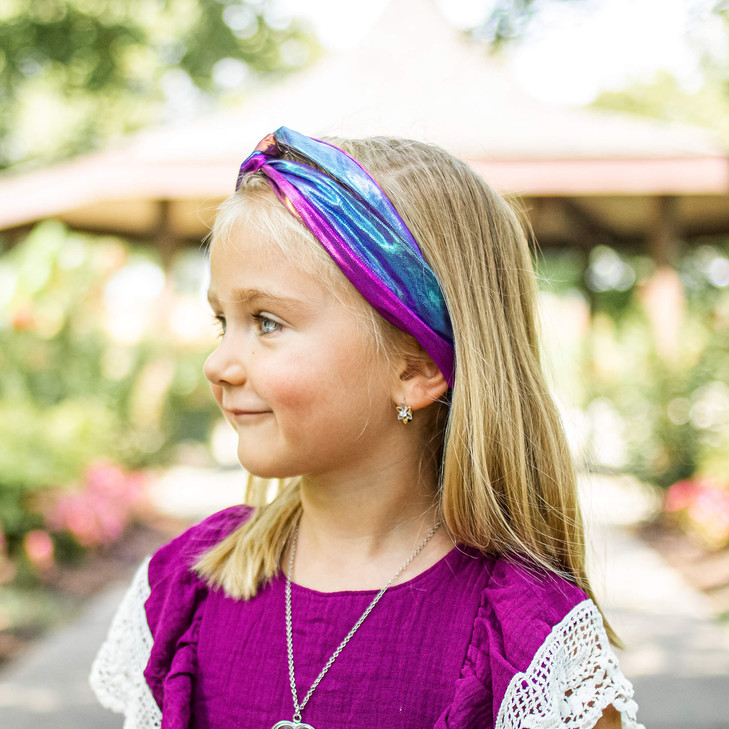 Frog Sac 6 Mermaid Knotted Headbands For Girls Little Girl Hair Accessories Kids Knot Headwraps Criss Cross Tie Dye Head Bands Metallic