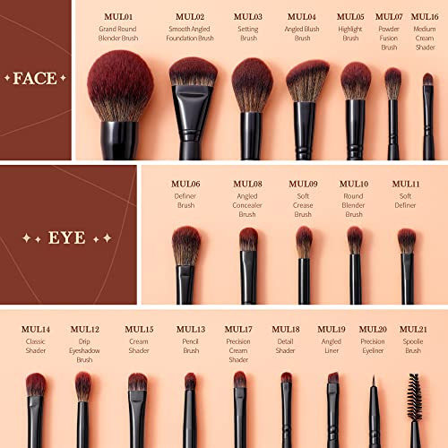 Jessup Makeup Brushes Set Professional Vegan Face And Eye Brushes 21Pcs T271
