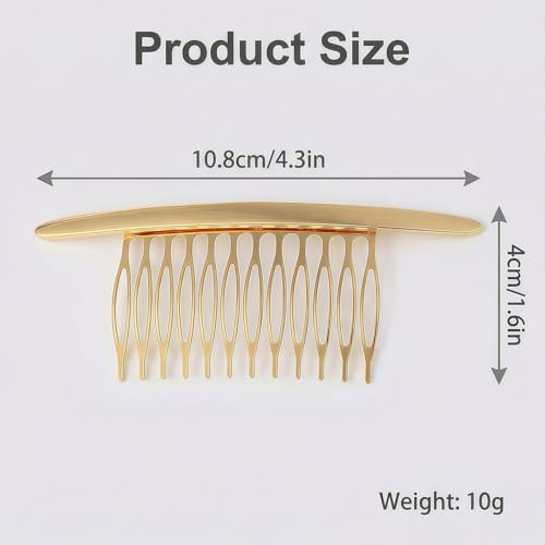 2Pcs Alloy Hair Comb Silver And Gold Headwear Side Comb For French Twist Sparkle Styling Tools And Hair Accessories For Women And Girls