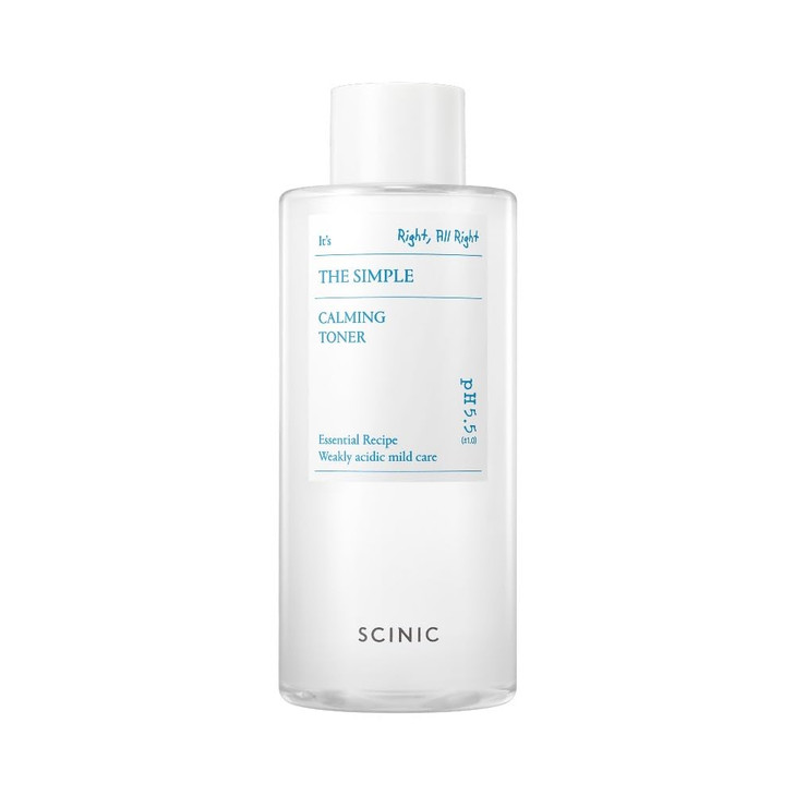 Scinic The Simple Calming Toner 10.1 Fl Oz 300Ml Vegan Face Astringent For Sensitive And Irritated Skin Fresh Watery Texture Ph Balanced