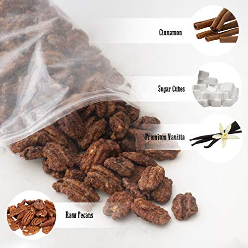 Pop N Nuts Cinnamon Roasted Pecans 24 Oz Candied Sweet Glazed Nuts