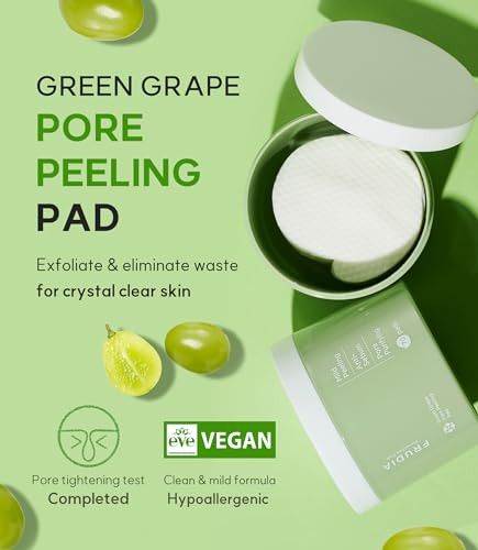 Frudia Pore Peeling Pad 70 Pads 5.7 Fl Oz Vegan Exfoliating Toner Pads With 89 Percent Green Grape Extract Tannin Complex And Anti Sebum P