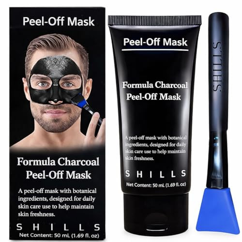 Shills Charcoal Mask For Men 1 Bottle 1.69 Fl. Oz And A Brush Set