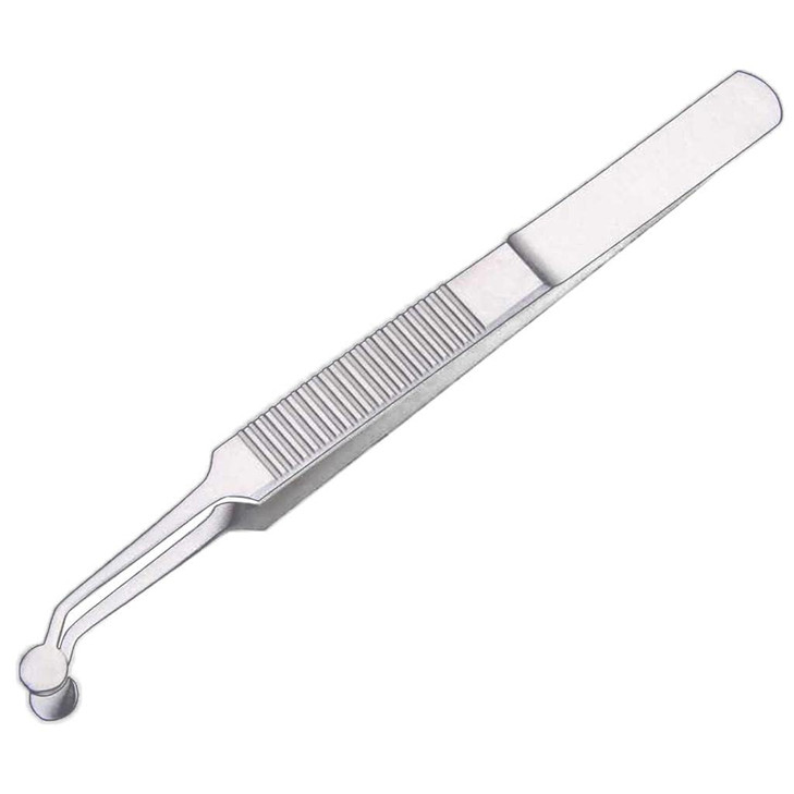 Zgorendz Premium Stainless Steel Arita Tauber Meibomian Gland Expressor Forceps Eyelid Massage Tweezers Round Tip