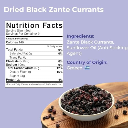 Amrita Zante Currants 1 Lb No Added Sugar Dried Black Currants Non Gmo