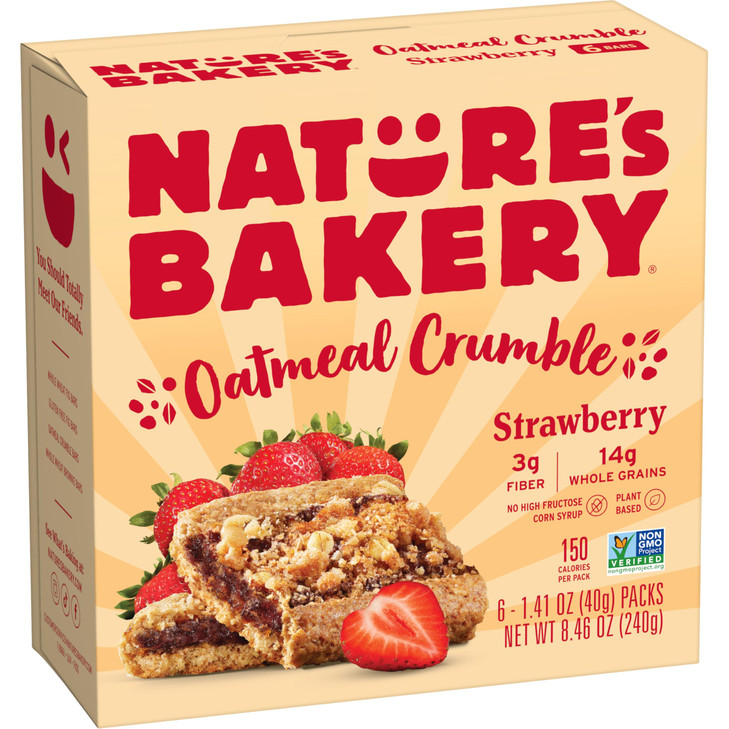 Nature S Bakery Oatmeal Crumble Bars Strawberry Real Fruit Vegan Non Gmo Breakfast Bar 1 Box With 6 Bars 6 Count