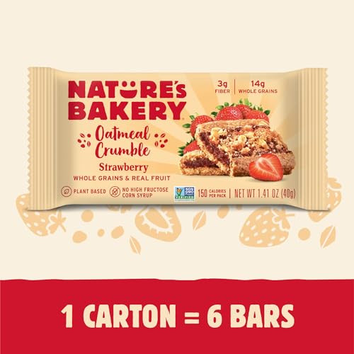 Nature S Bakery Oatmeal Crumble Bars Strawberry Real Fruit Vegan Non Gmo Breakfast Bar 1 Box With 6 Bars 6 Count