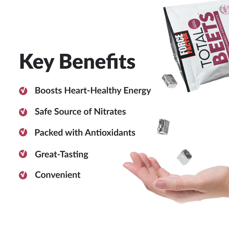Force Factor Total Beets Soft Chews with Beetroot, Nitrates, L-Citrulline, Grapeseed Extract, and Antioxidants, Healthy Energy Supplement with Elite