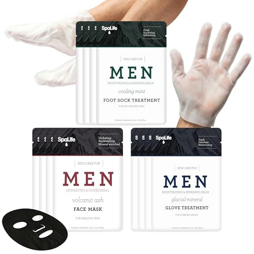 Spalife Men S Cooling Mint Hand Moisturizing Gloves Booties And Face Masks Revitalizing And Hydrating Hand Mask For Softening Dry Cracked