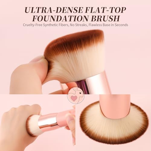 Ducare Foundation Brush For Liquid Makeup Flat Top Kabuki Foundation Brushes Premium Makeup Brush For Liquid Cream Powder Buffing Blending
