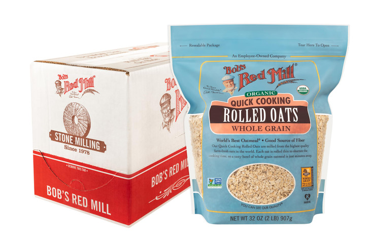 Bob S Red Mill Organic Quick Cooking Rolled Oats 32Oz 4 Pack