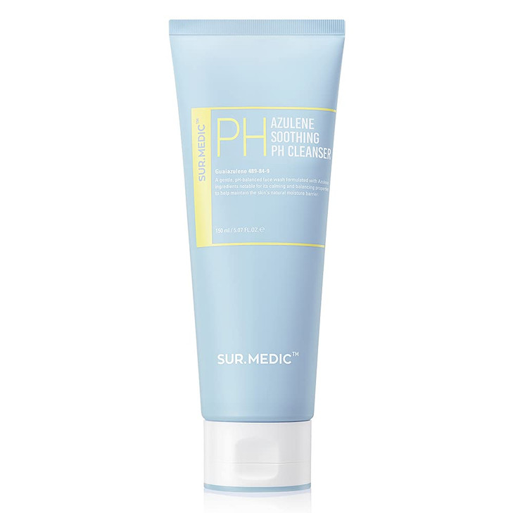 Sur.Medic Plus Azulene Soothing Ph Cleanser 5.07 Oz 150Ml Hypoallergenic Sensitive Skin Smooth Moisturizer Centella Korean Skin Care