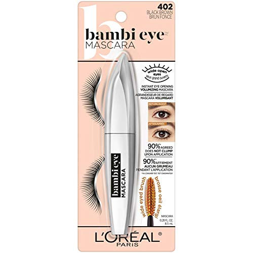 L Oréal Paris Cosmetics Bambi Eye Washable Mascara Lasting Volume Black Brown 0.28 Fl. Oz
