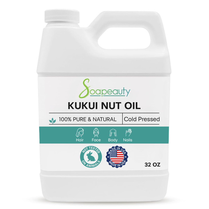 Kukui Nut Oil Cold Pressed 100 Percent Pure Natural For Skin Hair 32 Fl Oz