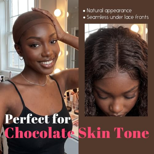 Mykurs Dark Brown Wig Caps For Women Stocking Cap For Lace Front 24 Pcs