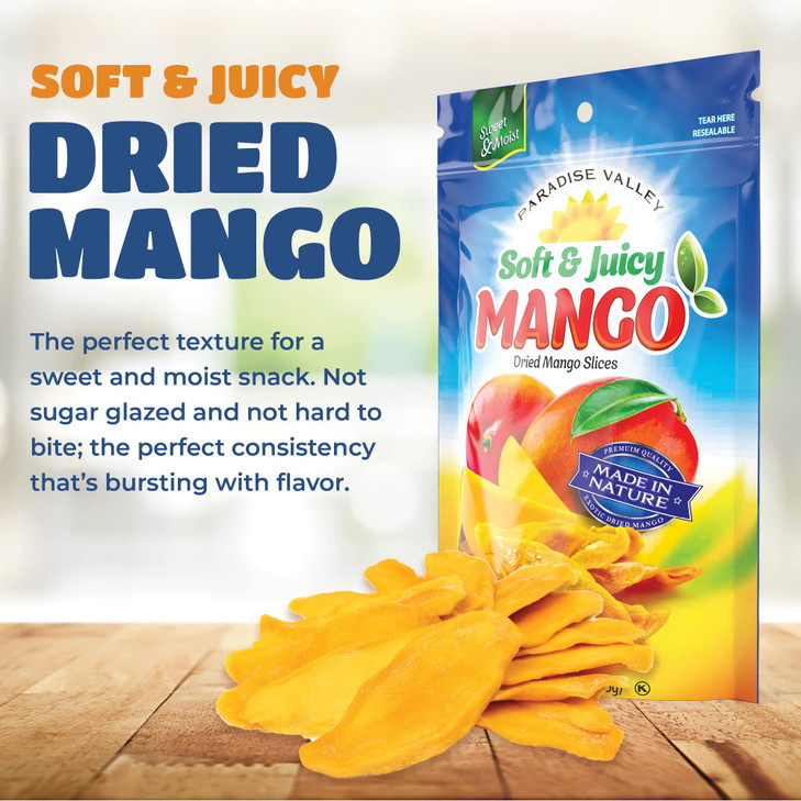 Paradise Valley Dried Mango Slices Soft And Juicy 16 Oz