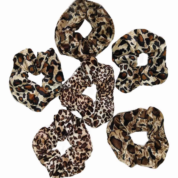 Tuicare 6 Pcs Hair Scrunchies For Women Leopard And Cheetah Print Velvet Large 3 Styles Hair Ties For Thick Hair Hair Accessories 6 Count