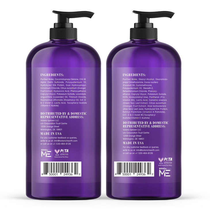 Botanic Hearth Purple Shampoo And Conditioner Set 16 Fl Oz Each