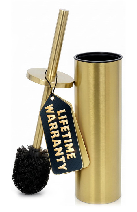 Brushed Gold Toilet Brush And Holder Set For Bathroom Stainless Steel
