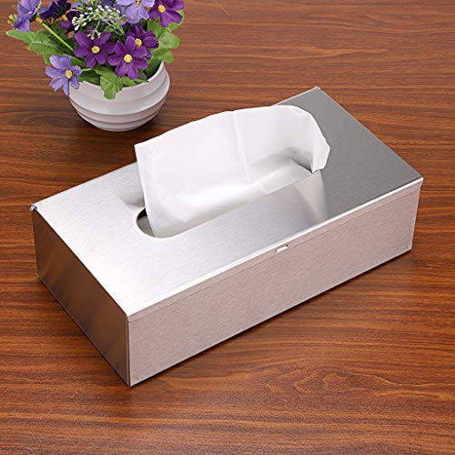 Sumnacon Chrome Tissue Box Cover Rectangle Wall Mount Tissue Box Holder