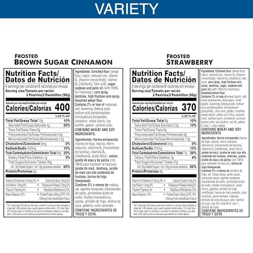 Pop Tarts Toaster Pastries Breakfast Foods Kids Snacks Value Pack Frosted Brown Sugar Cinnamon And Frosted Strawberry Variety Pack 54.1Oz
