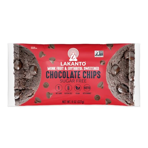 Lakanto Sugar Free Semi Sweet Chocolate Chips Monk Fruit Sweetener 8 Oz