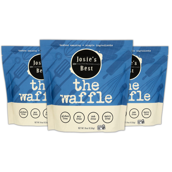 Josie S Best Gluten Free Waffle Mix Free From Soy Nuts And Dairy Tastes Amazing Simple Ingredients Bulk 3 Pack Over 3Lbs Total