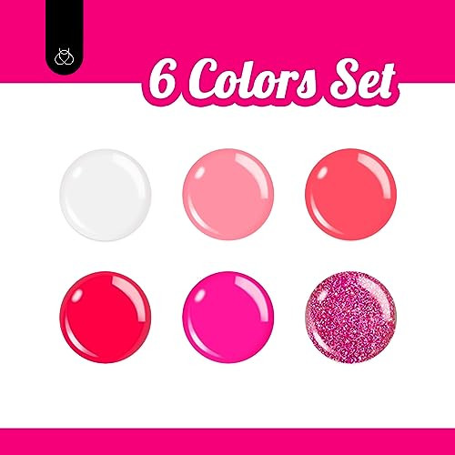 Beetles Hot Pink Gel Nail Polish Set Rose Red Glitter Gel Polish