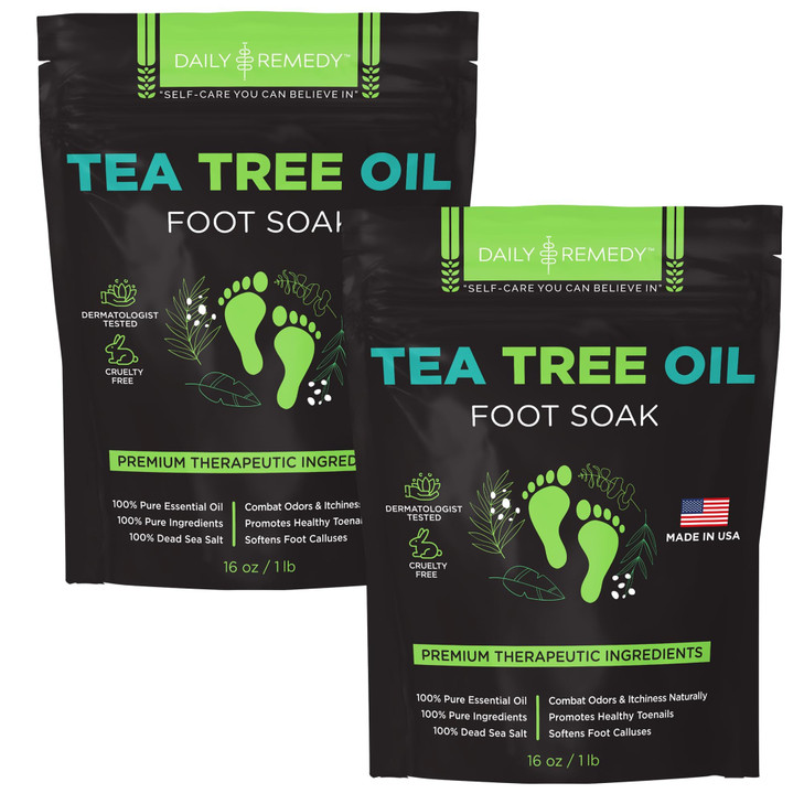 Tea Tree Oil Foot Soak With Epsom Salt Made In Usa For Toenail Irritations Athletes Foot Stubborn Foot Odor Scent Softens Calluses And