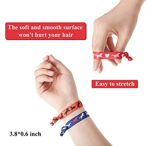 Willbond 32 Pcs Ribbon Hair Ties Horse Pattern Derby Horse Racing Gifts
