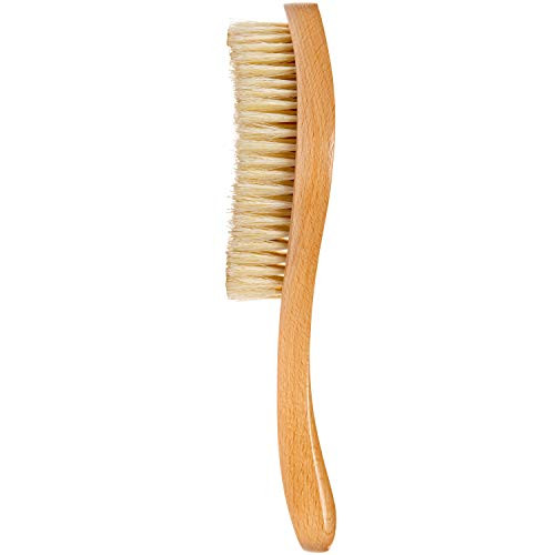 Grannaturals Soft Bristle Hair Brush Curved Boar Bristle Vintage Style Hairbrush For 360 Waves Sleek Slick Back Ponytail And Bun Smoothing