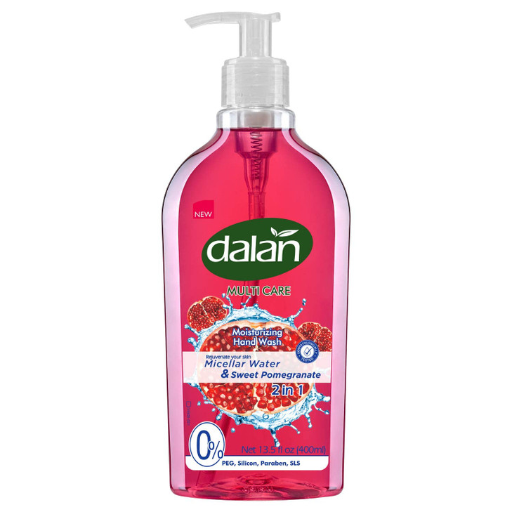 Dalan Sweet Pomegranate Multicare Ultra Moisturizing Liquid Hand Soap for Normal and Dry Hands Fresh Clean and Soft Feeling (13.5 Fl Oz / 400 mL (Pac