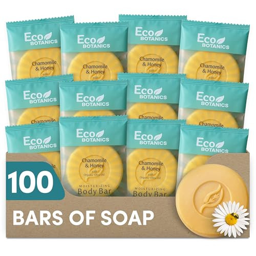Eco Botanics 100 Count 0.85Oz Moisturizing Bar Soap Travel Size Toiletries