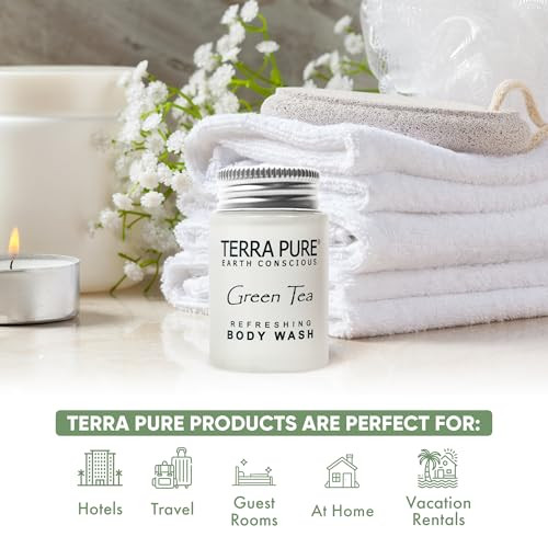 Terra Pure Hotel Body Wash Travel Size Toiletries 20 Count 1 Oz