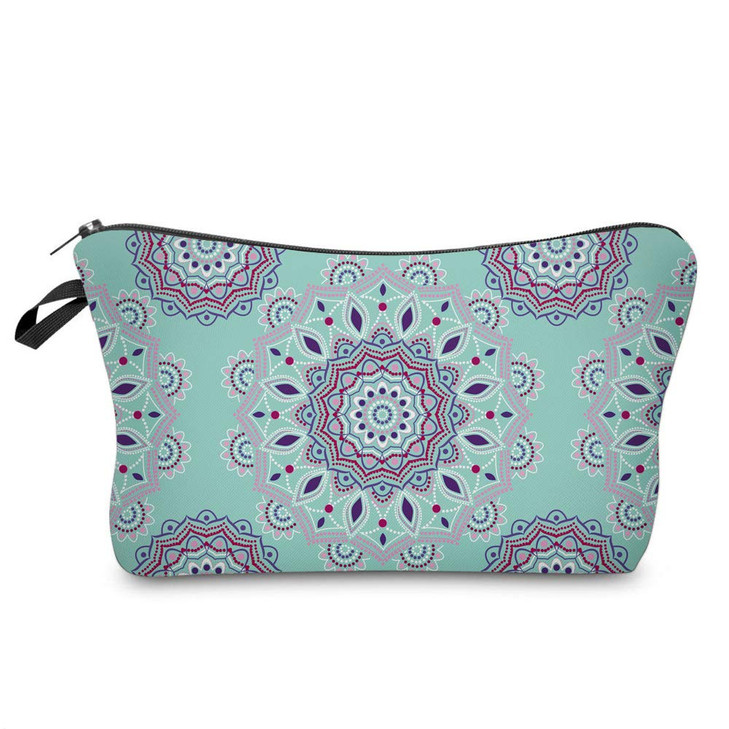 Deanfun Cosmetic Bag For Women Mandala Flowers Waterproof Makeup Bags Roomy Toiletry Pouch Travel Accessories Gifts 51456