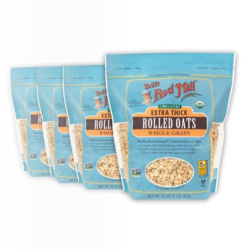 Bob S Red Mill Organic Thick Rolled Oats 32Oz 4 Pack